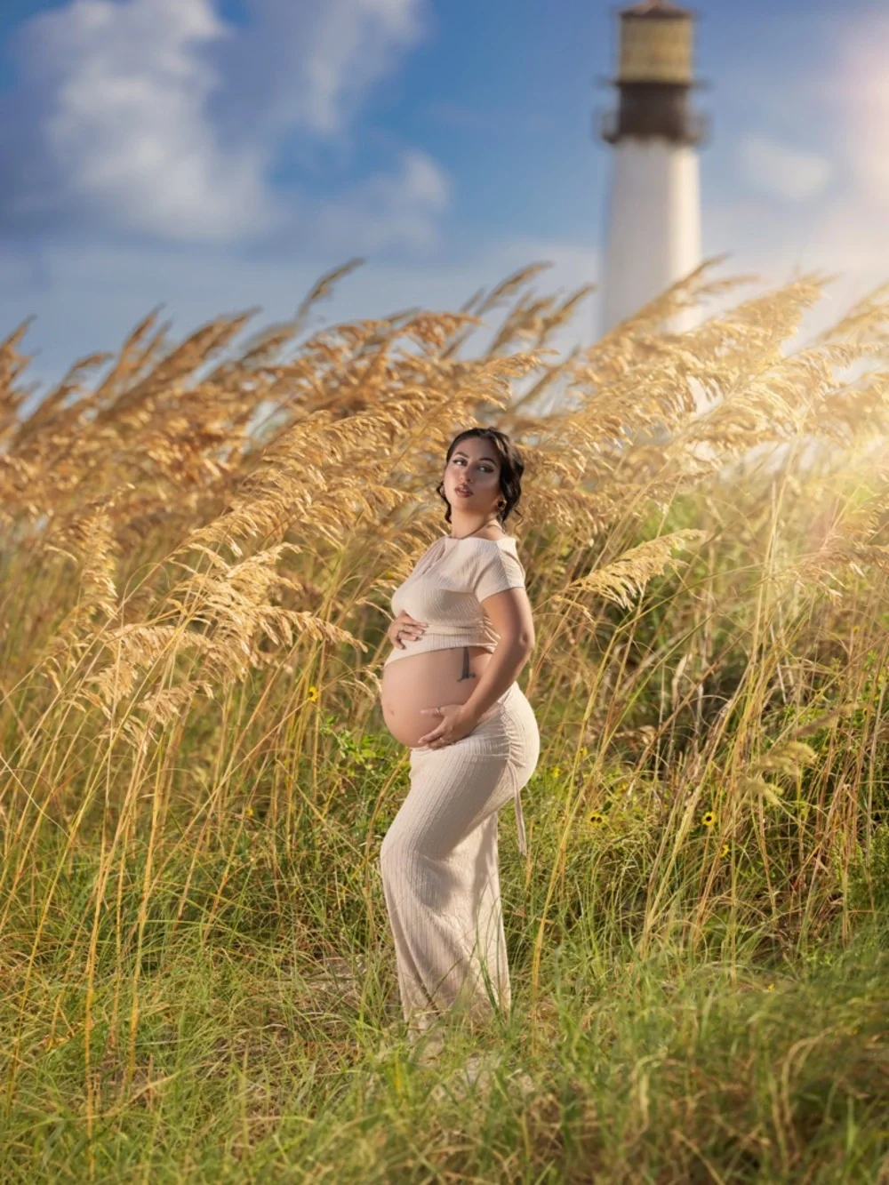 Cream Maternity Two-Piece Ribbed Set - Picture 1 of 1